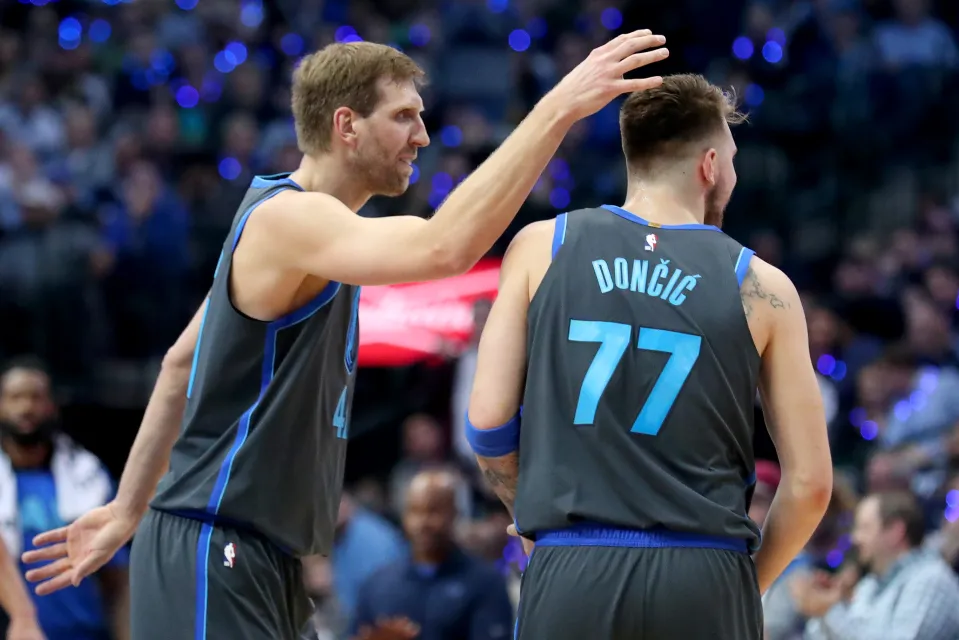 Nowitzki and Luka Doncic played 42 games together for the Mavericks.