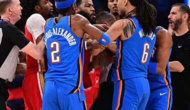 Thunder-Pelicans nearly brawl at buzzer after testy 4th quarter