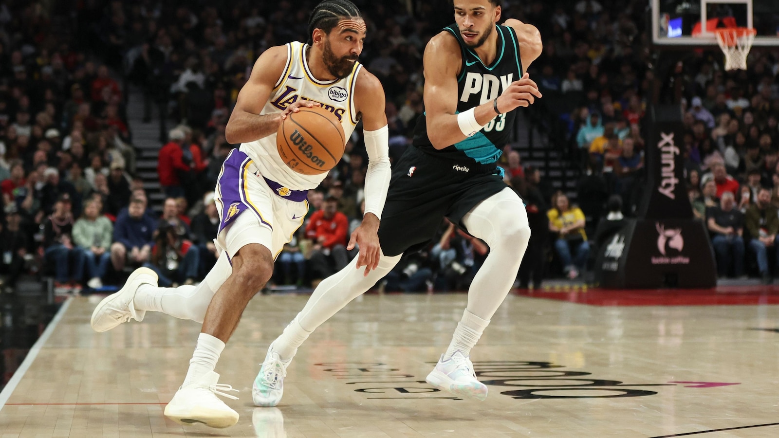 Sharpe leads Blazers to 132-116 win over the Lakers, playing without Doncic
