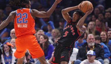 Quickley posts 23 points and 11 rebounds to lead Raptors past Thunder 103-101 in 4th straight win