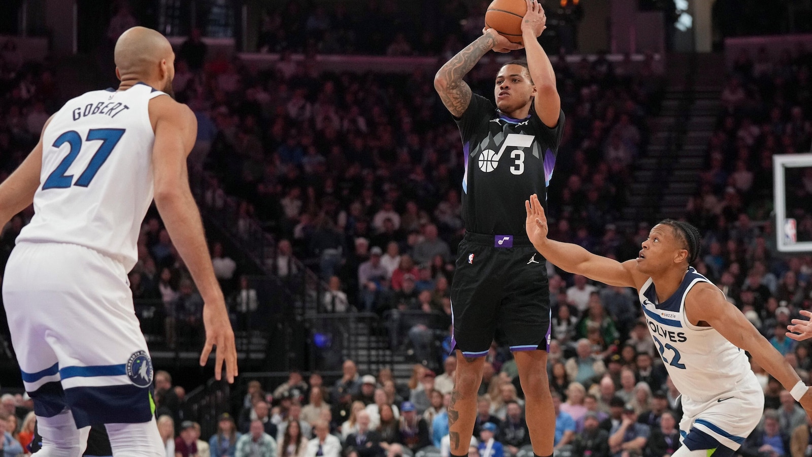 George scores 43 as Jazz rallies to beat Timberwolves 127-122, giving Hardy his 100th coaching win