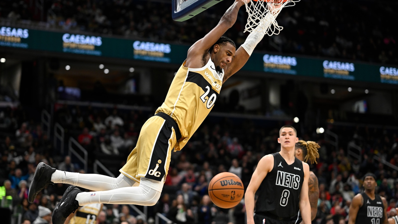 Champagnie scores season-high 20 points to lead the Wizards to a 119-99 win over the Nets