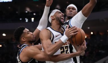 Strawther scores 20 points as short-handed Nuggets outlast slumping Bucks 102-100