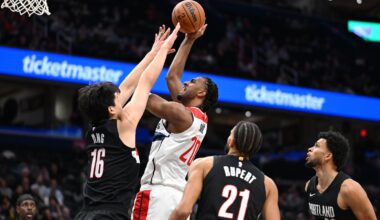Sarr's big night helps the Wizards snap a 9-game skid with a 115-111 win over Portland