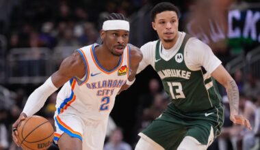 Gilgeous-Alexander scores 40 points as short-handed Thunder roll past Bucks 122-102