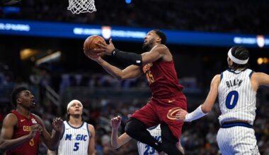 Donovan Mitchell scores 36 points in Cavaliers' 119-105 win over Magic