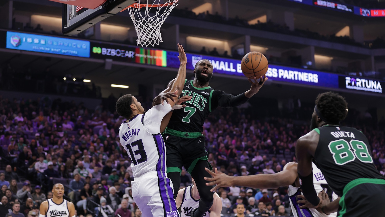 Brown scores 29 points and Celtics pull away in 4th quarter for 120-106 win over Kings