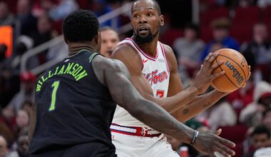 Durant passes Nowitzki for 6th place on NBA career scoring list as Rockets beat Pelicans 119-110