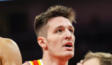 Atlanta Hawks guard Vit Krejci (27) in the game against the Chicago Bulls during the first quarter at State Farm Arena.