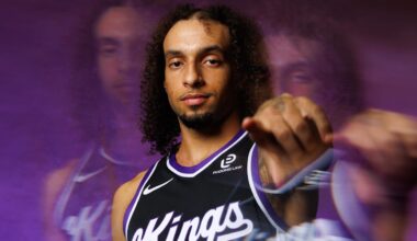 Sep 29, 2025; Sacramento, CA, USA; Sacramento Kings guard Devin Carter (22) during media day at Golden 1 Center. Mandatory Credit: Sergio Estrada-Imagn Images