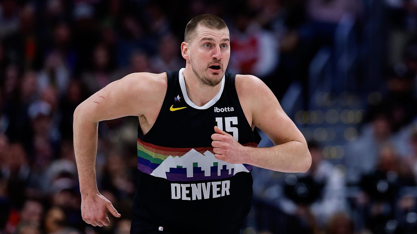 Jan 30, 2026; Denver, Colorado, USA; Denver Nuggets center Nikola Jokic (15) in the second quarter against the Los Angeles Clippers at Ball Arena. Mandatory Credit: Isaiah J. Downing-Imagn Images