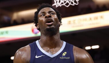 Nov 30, 2025; Sacramento, California, USA; Memphis Grizzlies forward/center Jaren Jackson Jr. (8) reacts after a play against the Sacramento Kings during the fourth quarter at Golden 1 Center. Mandatory Credit: Kelley L Cox-Imagn Images