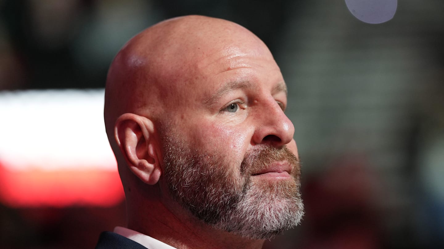 Dec 6, 2024; Portland, Oregon, USA; Portland Trail Blazers general manager Joe Cronin looks on before the game against the Utah Jazz at Moda Center. Mandatory Credit: Soobum Im-Imagn Images