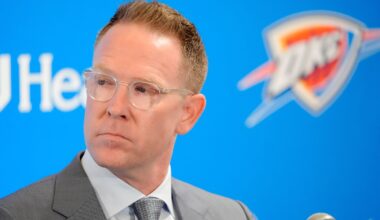 Thunder general manager Sam Presti speaks during an introductory press conference for the 2024 Thunder draft picks at Oklahoma Contemporary Arts Center in Oklahoma City, Saturday, June, 29, 2024.