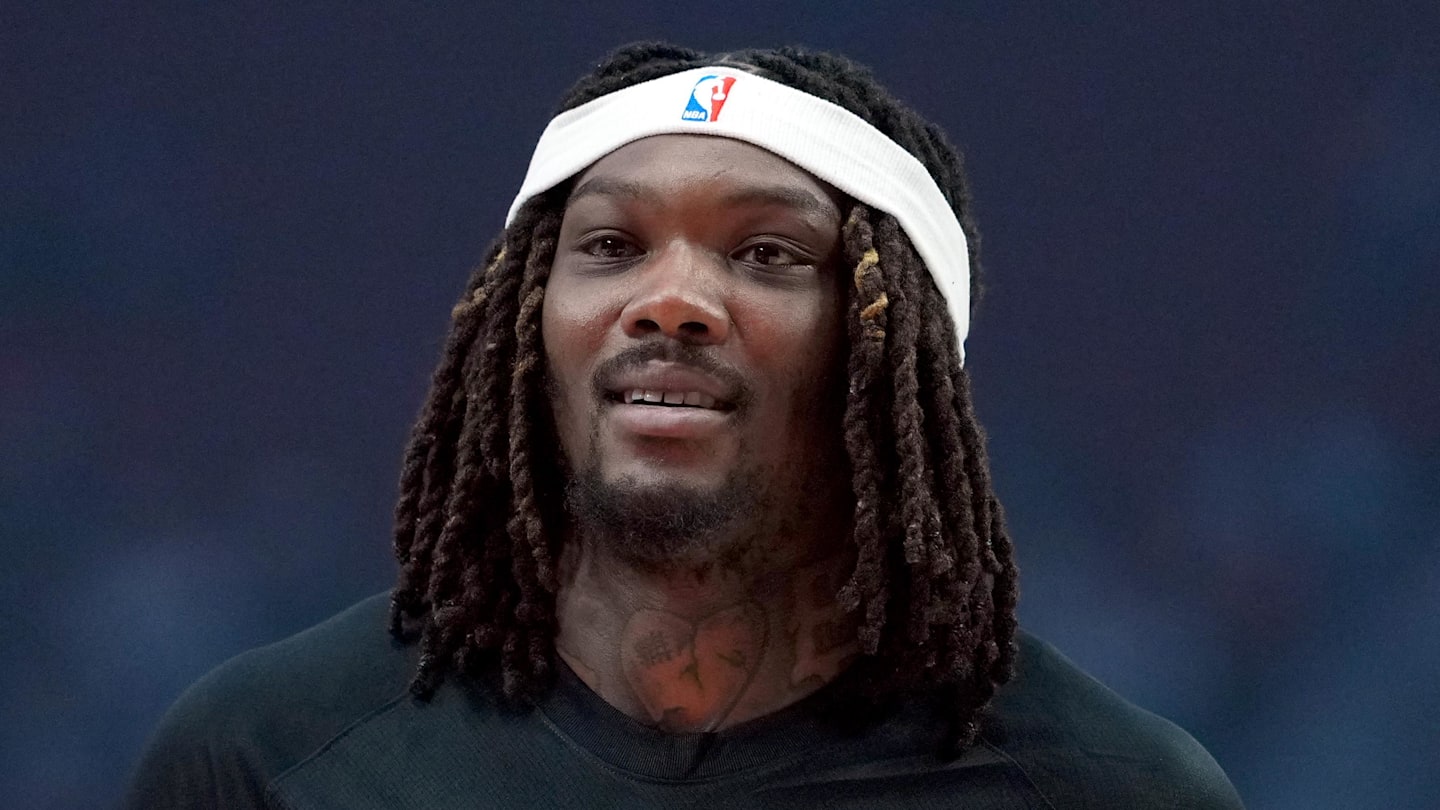 Nov 18, 2025; Portland, Oregon, USA; Portland Trail Blazers center Robert Williams III (35) looks on during warmups before the game against the Phoenix Suns at Moda Center. Mandatory Credit: Soobum Im-Imagn Images