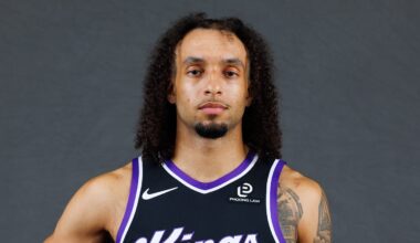 Sep 29, 2025; Sacramento, CA, USA; Sacramento Kings guard Devin Carter (22) during media day at Golden 1 Center. Mandatory Credit: Sergio Estrada-Imagn Images