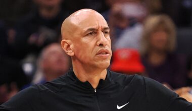 Dec 27, 2025; Sacramento, California, USA; Sacramento Kings head coach Doug Christie questions the call on the sideline during the fourth quarter against the Dallas Mavericks at Golden 1 Center. Mandatory Credit: Kelley L Cox-Imagn Images