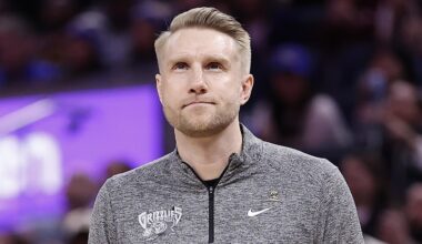 Feb 9, 2026; San Francisco, California, USA; Memphis Grizzlies head coach Tuomas Iisalo as a time out is called against the Golden State Warriors during the fourth quarter at Chase Center. Mandatory Credit: Kelley L Cox-Imagn Images