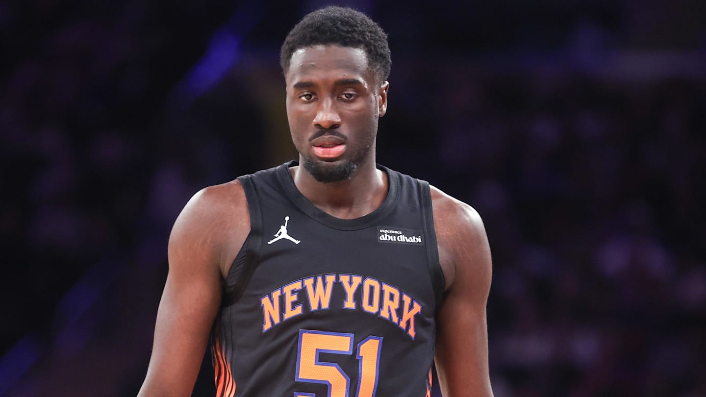 Dec 5, 2025; New York, New York, USA;  New York Knicks forward Mohamed Diawara (51) at Madison Square Garden. Mandatory Credit: Wendell Cruz-Imagn Images