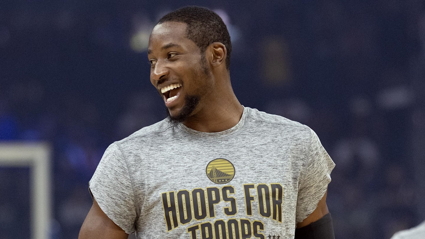 Nov 9, 2025; San Francisco, California, USA; Golden State Warriors forward Jonathan Kuminga (1) warms up before facing the Indiana Pacers at Chase Center. Mandatory Credit: D. Ross Cameron-Imagn Images
