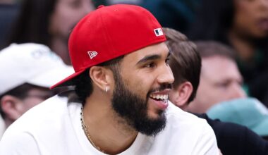 Oct 15, 2025; Boston, Massachusetts, USA; Boston Celtics forward Jayson Tatum (0): Paul Rutherford-Imagn Images