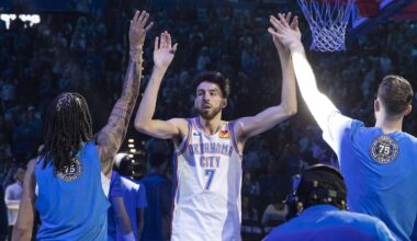 Chet Holmgren, Team All-Star compete in the All-Star Shooting Stars Challenge