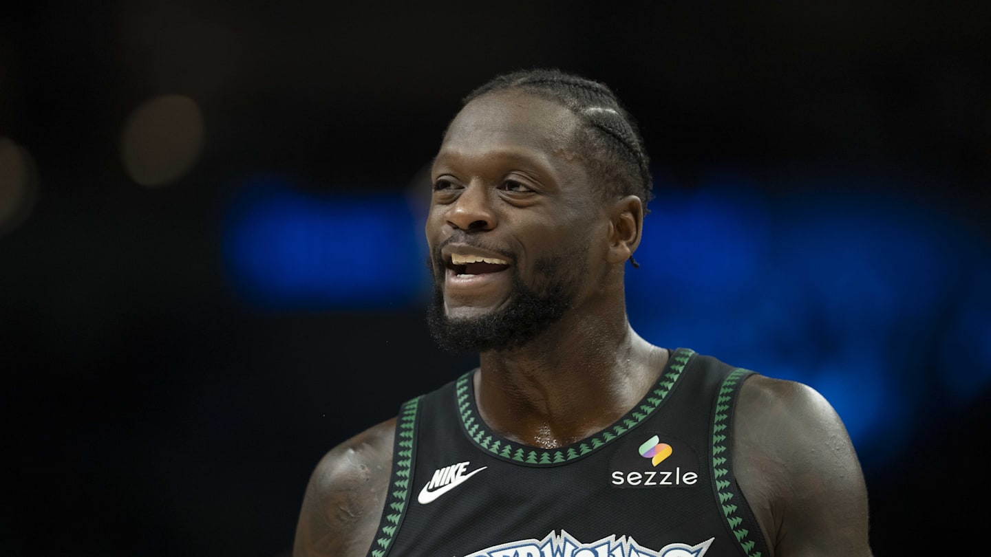 Oct 29, 2025; Minneapolis, Minnesota, USA; Minnesota Timberwolves forward Julius Randle (30) looks on against the Los Angeles Lakers in the first half at Target Center. Mandatory Credit: Jesse Johnson-Imagn Images