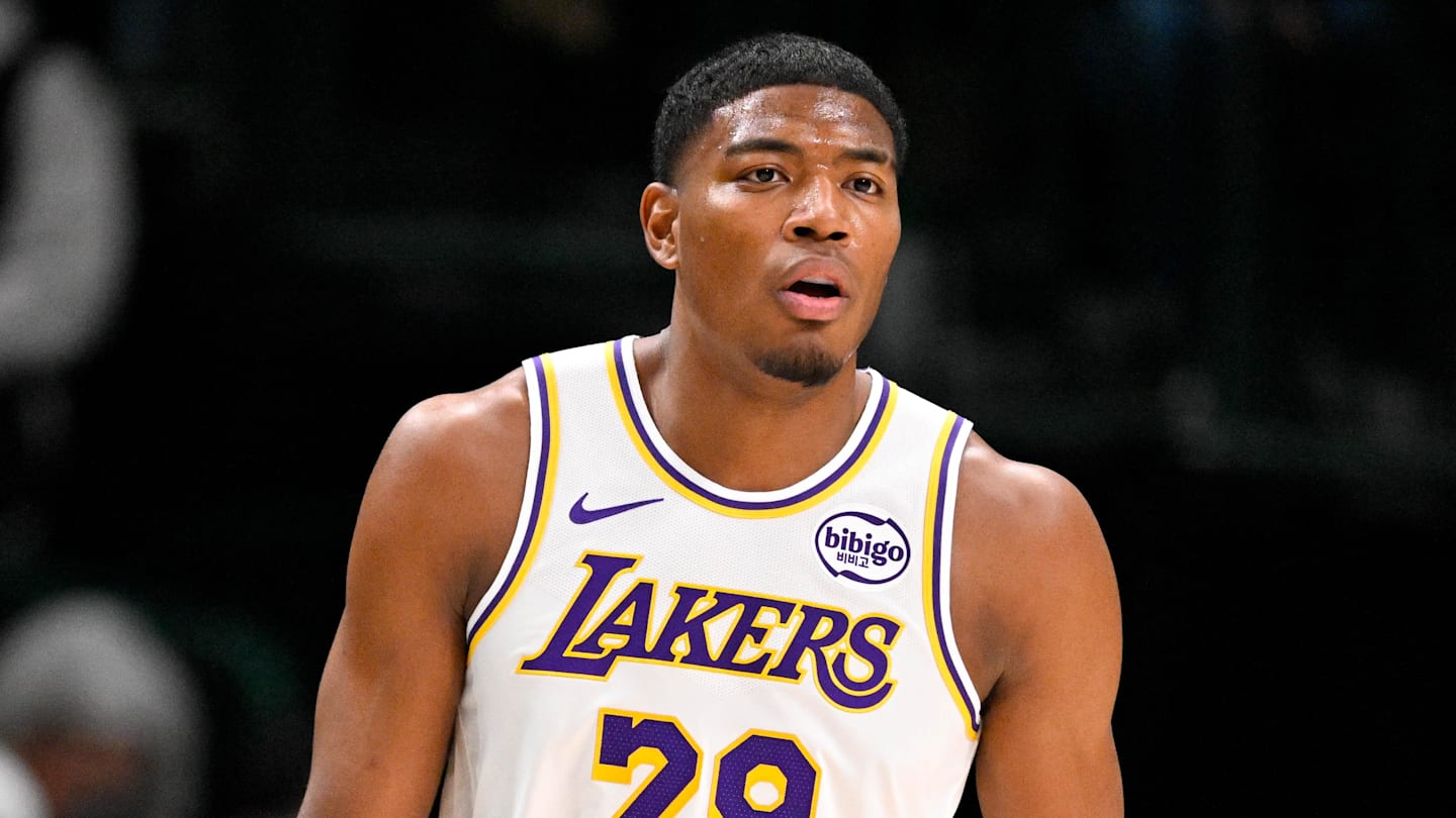 Jan 24, 2026; Dallas, Texas, USA; Los Angeles Lakers forward Rui Hachimura (28) looks on during the game against the Dallas Mavericks at the American Airlines Center. Mandatory Credit: Jerome Miron-Imagn Images
