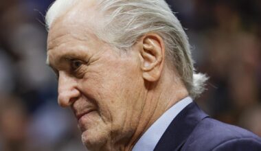 Dec 23, 2022; Miami, Florida, USA; Miami Heat team president Pat Riley looks on during the game between the Miami Heat and the Indiana Pacers at FTX Arena. Mandatory Credit: Sam Navarro-Imagn Images