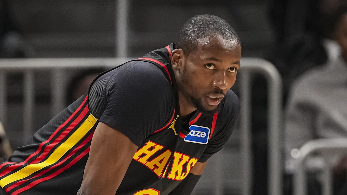 Atlanta Hawks forward Jonathan Kuminga (0) on the court against the Washington Wizards during the first half at State Farm Arena on February 24, 2026.