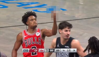 Newly acquired Chicago Bulls guard Collin Sexton was seen flipping off the rim at Brooklyn's Barclays Center after bricking a free throw during Monday's 123-115 loss to the Nets
