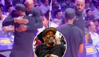 Denzel Washington, LeBron James share unique interaction at Lakers game