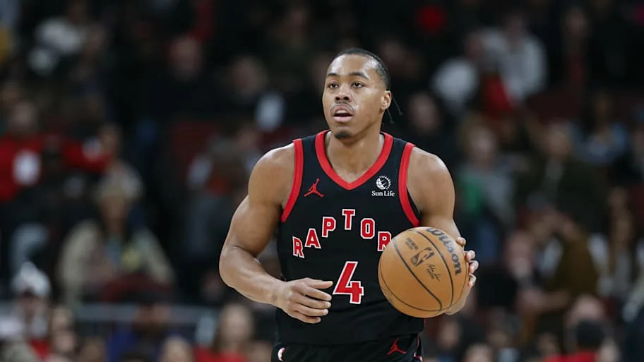 Toronto Raptors forward Scottie Barnes brings the ball up court against the Chicago Bulls
