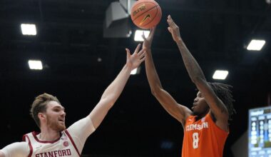 Nick Davidson scores 16 points, grabs seven rebounds as No. 20 Clemson holds off Stanford 66-64