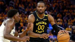 Jonathan Kuminga #00 of the Golden State Warriors is still an NBA trade deadline topic.