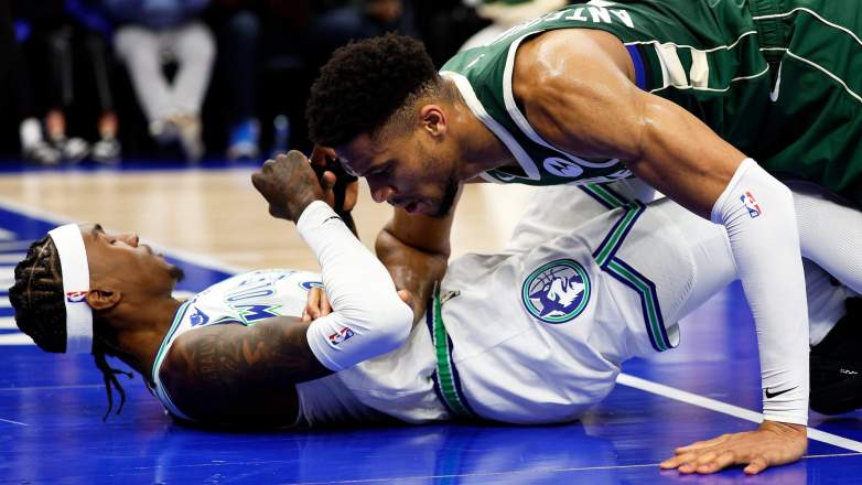 Jaden McDaniels, Giannis Antetokounmpo, Timberwolves