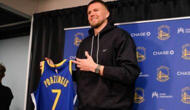 Kristaps Porzingis Warriors injury update: New Warrior practices