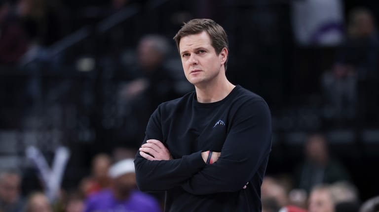 Utah Jazz head coach Will Hardy watches play during the...