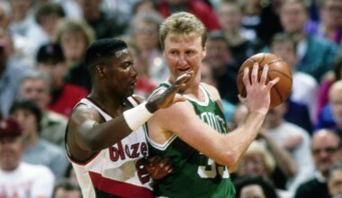 Larry Bird's left-handed game; Edney, Babb born