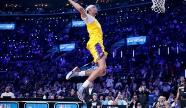 Lakers' Jaxson Hayes falls short in slam dunk contest at Intuit Dome