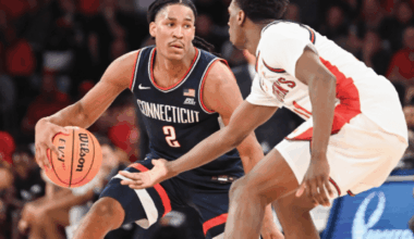 Men’s Basketball: No. 6 UConn sweeps Georgetown, Karaban sets program win record 