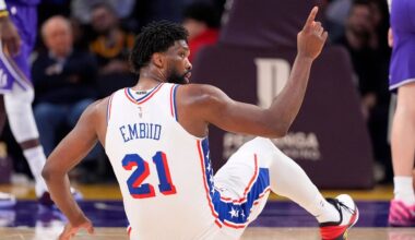 Embiid is hurt again for the 76ers and will miss game vs. Atlanta due to a sore right shin