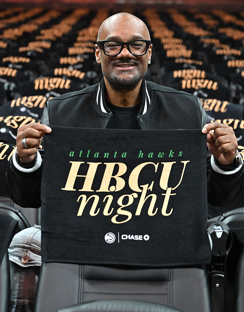 Celebrities Attend Charlotte Hornets v Atlanta Hawks