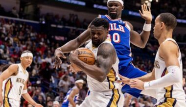 Seven Pelicans score in double figures to deal 76ers setback