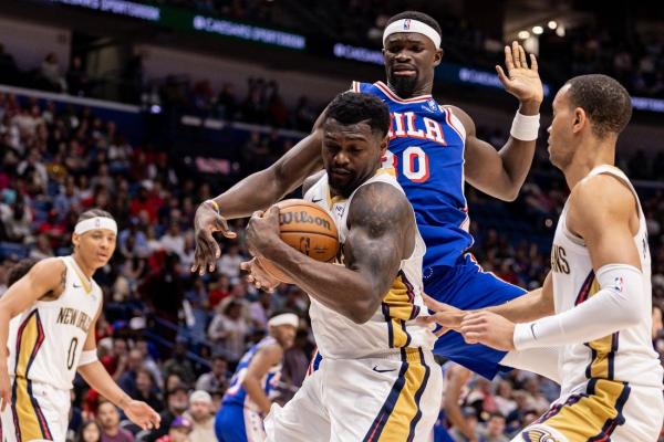 Seven Pelicans score in double figures to deal 76ers setback