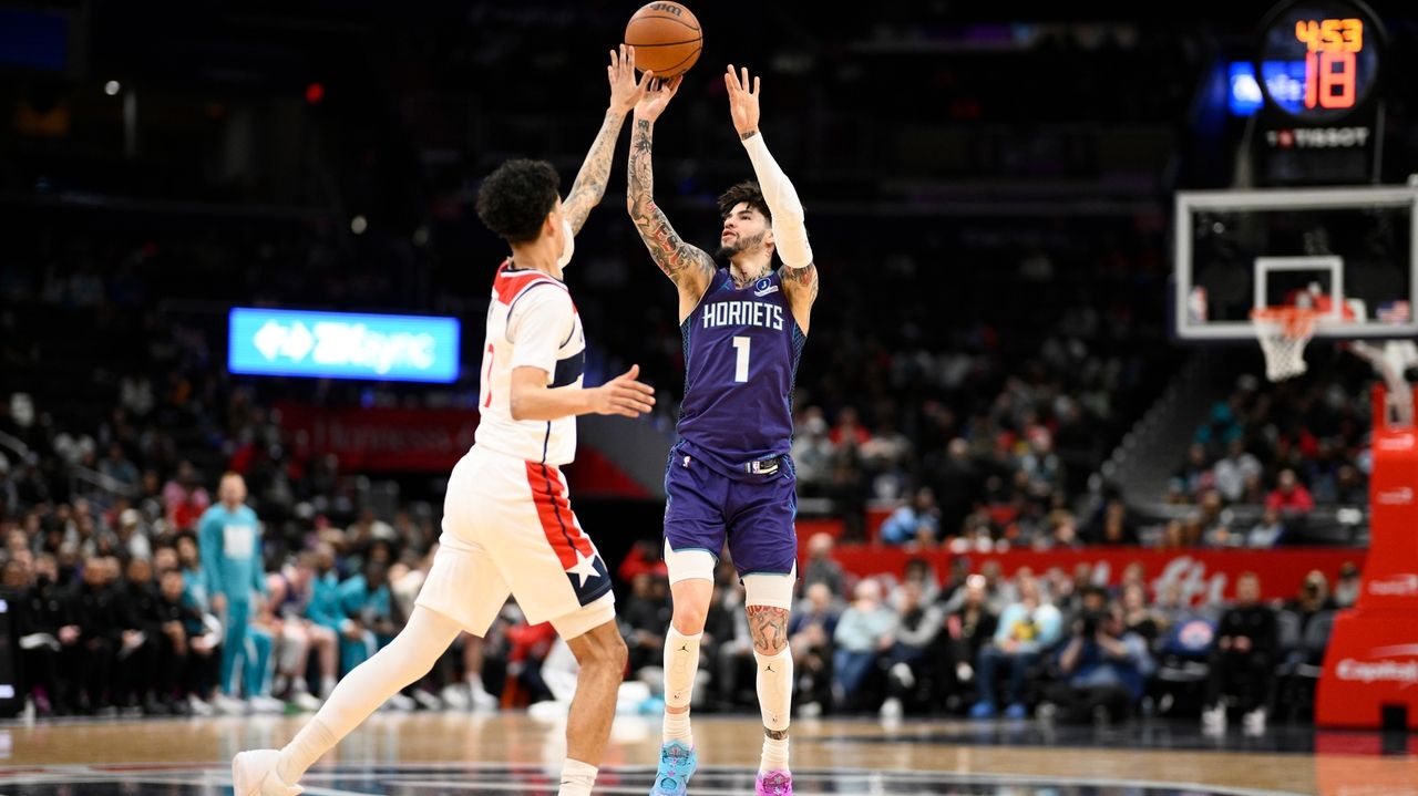 LaMelo Ball hits career-high 10 3s, scores 37 points to help Hornets rout Wizards
