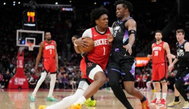 Smith scores 31 points and Thompson adds 20 as Rockets beat the Jazz 125-105