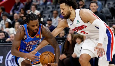 Best images from Thunder's 124-116 loss to Pistons