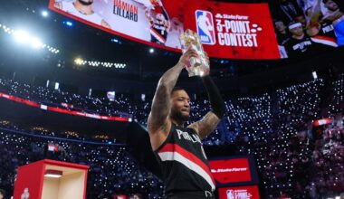 Damian Lillard makes it rain, wins a record-tying 3rd NBA 3-point contest title :: WRAL.com