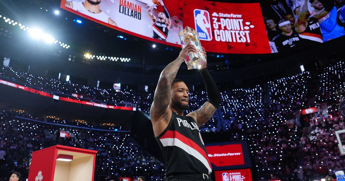 Damian Lillard makes it rain, wins a record-tying 3rd NBA 3-point contest title :: WRAL.com